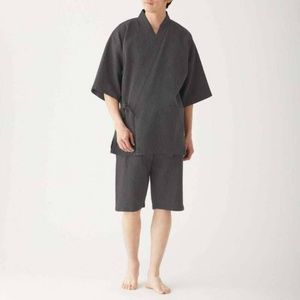 Muji Men's Waffle Weave Jinbei Casual Summer Kimon